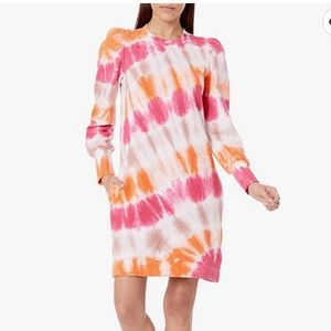 Goodthreads Amazon Tie Dye Dress Sweatshirt Long Sleeve Puff Sleeve Size Medium